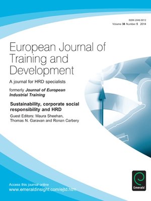 cover image of European Journal of Training and Development, Volume 38, Issue 5